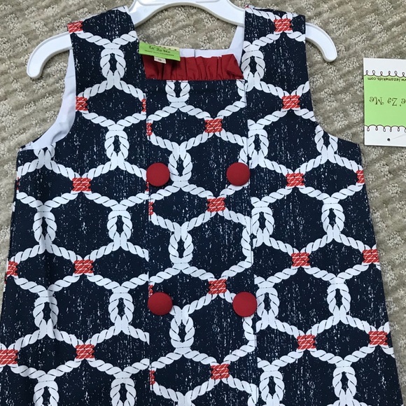 LE ZA ME (SZ 5) NAUTICAL PRINT DRESS - Picture 2 of 4